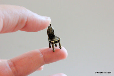 5 x Zinc Alloy Bronze Tone Chair Charm Pendants 22mm x 8mm